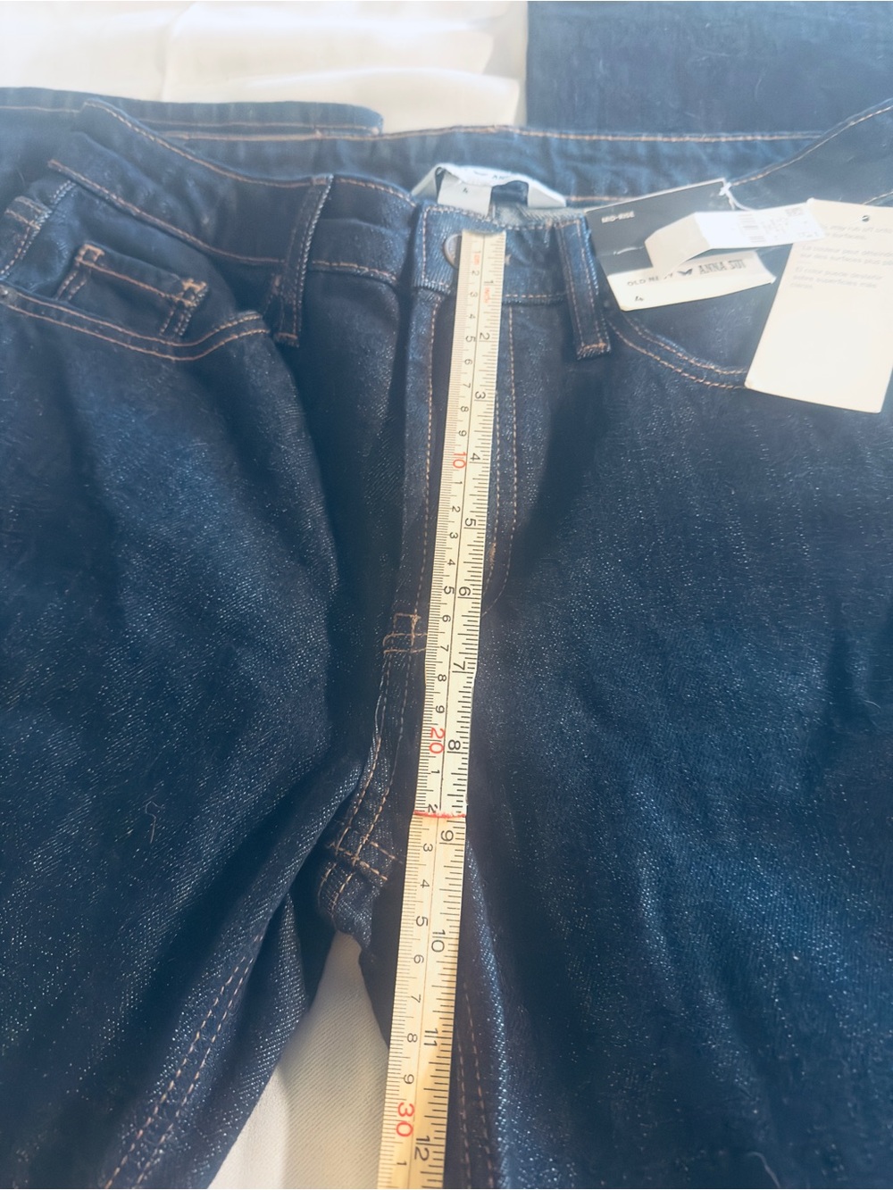 Rare!! Anna Sui Jeans NEW Bootcut Mid Rise Dark Blue Size 4 - Picture 6 of 10